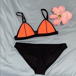 Orange & Black Swimsuit